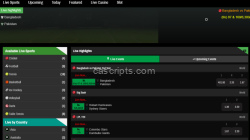 Modern sports betting software with blackout